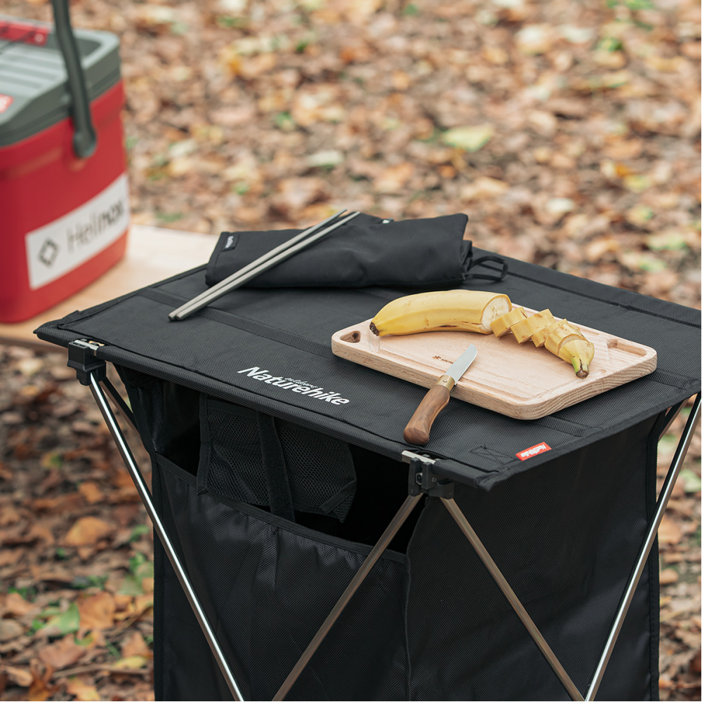 Стіл розкладний  з коробкою для зберігання Naturehike NH19JJ084, 1680D Oxford / алюміній, чорний
