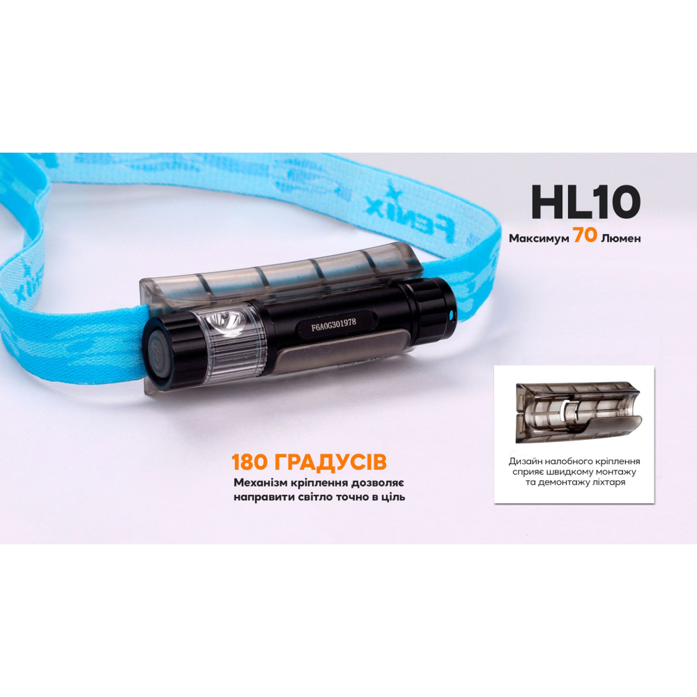 Ліхтар налобний Fenix HL10 purple