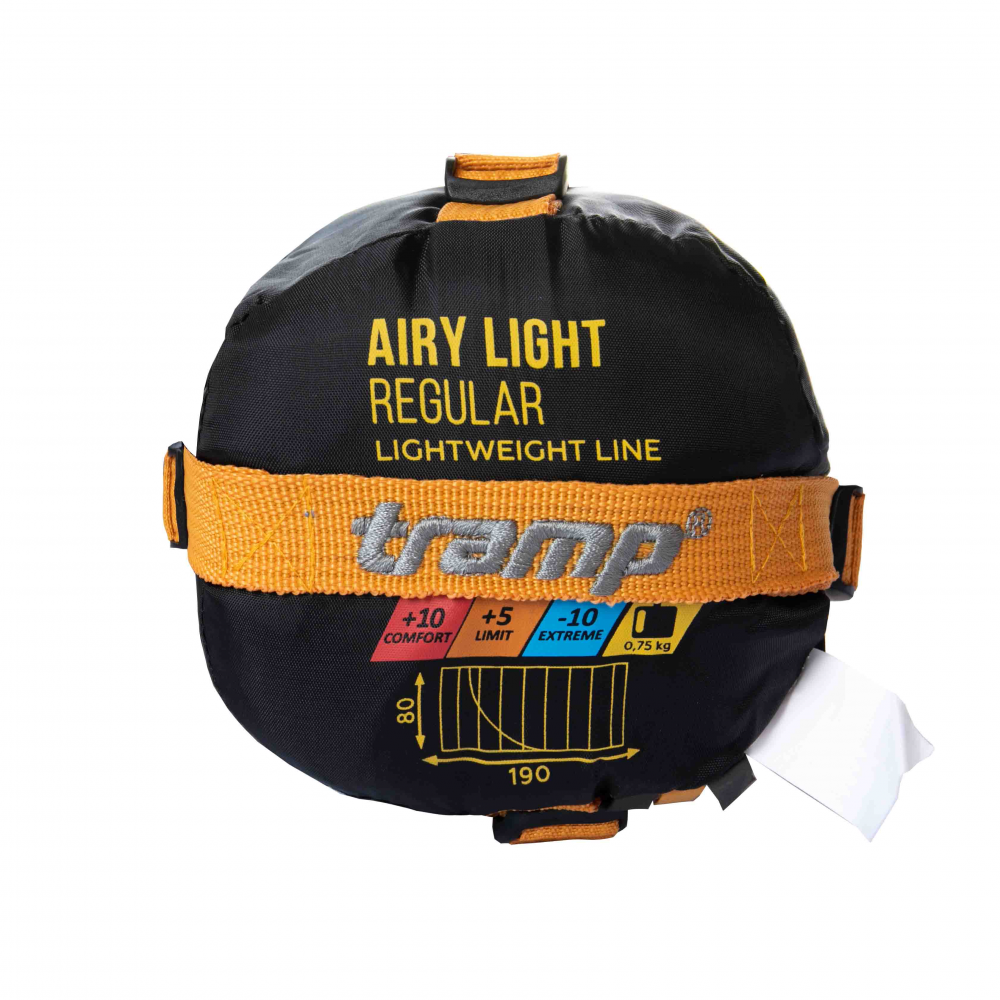 Спальний мішок  Tramp Airy Light ковдра з капюш  правий yellow/grey 190/80 UTRS-057