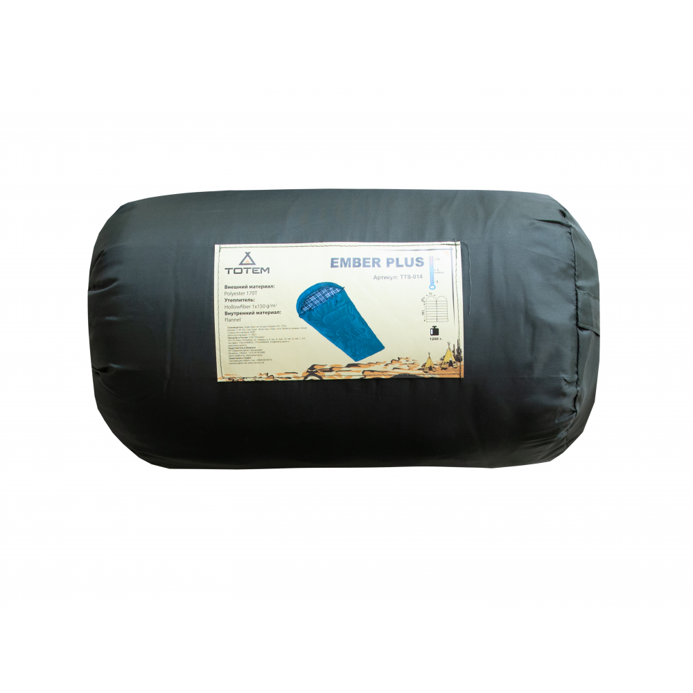 Спальний мішок Totem Ember Plus ковдра з капюш лівий olive 190/75 UTTS-014