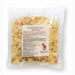 Кукурудзяна каша з телятиною Happy Elk прозора упаковка Кукурудзяна каша з телятиною Happy Elk прозора упаковка