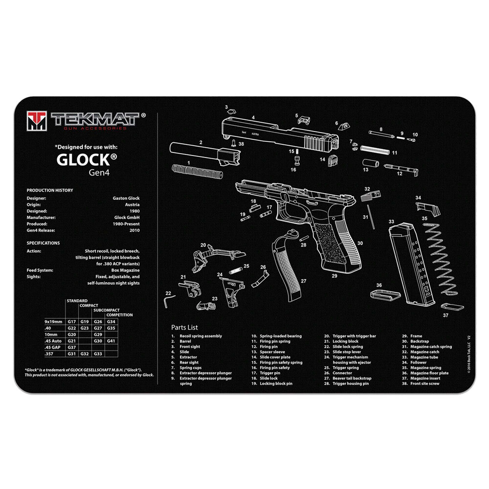 Килимок настільний Tekmat Glock Gen4 28x43 см