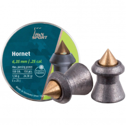 Кулі пневматичні H&N Hornet 6,35 mm 1,58г 150 шт/уп (92426350003) Кулі пневматичні H&N Hornet 6,35 mm 1,58г 150 шт/уп (92426350003)