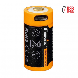 Акумулятор 16340 Fenix (700 mAh) micro usb зарядка